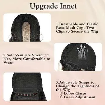 NAYOO Long Black Wig for Women - 26 Inch Long Black Hair Wig, Natural Looking Black Long Wig, Heat Resistant Synthetic Wig, Easy to Put Black Wavy Wig, Long Black Curly Hair Wig for Daily Party Use