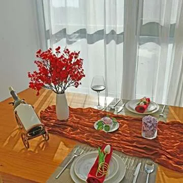 Mandy's 6 Bundles Red Silk Babys Breath for Events