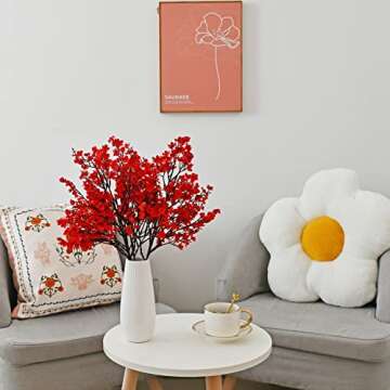 Mandy's 6 Bundles Red Silk Babys Breath for Events