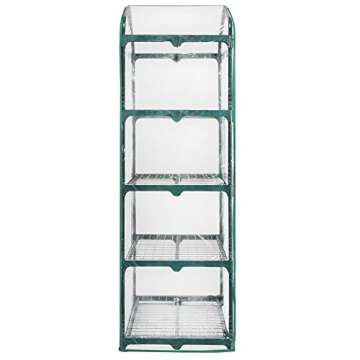 Compact Mini Greenhouse with Roll-up Zipper Door