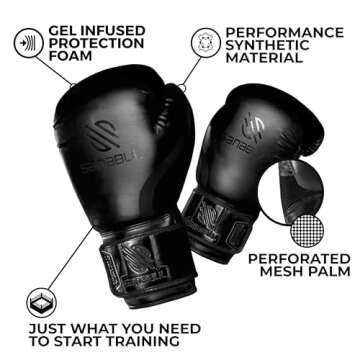 Sanabul Essential Gel Boxing Gloves for Men & Women, Kickboxing MMA, Muay Thai Gloves and Heavy Bag ...