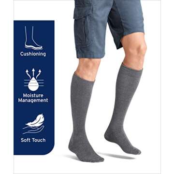JOBST Activewear 20-30 mmHg Knee High Compression Socks, Medium, Cool Black