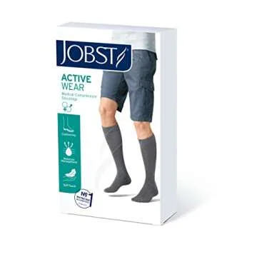 JOBST Activewear 20-30 mmHg Knee High Compression Socks, Medium, Cool Black