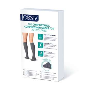 JOBST Activewear 20-30 mmHg Knee High Compression Socks, Medium, Cool Black