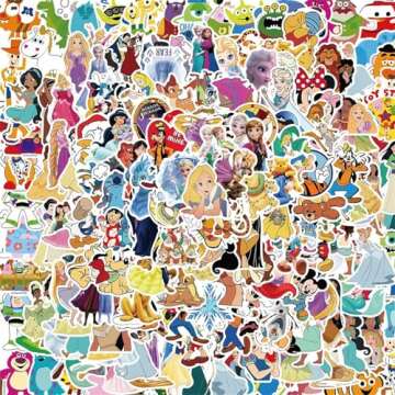 200Pcs Kids Stickers Pack Disney Princess Stickers Cute Cartoon Characters Stickers Movie Decal Chil...