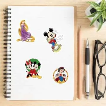 200Pcs Kids Stickers Pack Disney Princess Stickers Cute Cartoon Characters Stickers Movie Decal Childrens Decorative Sticker for Kids Teens Adults Waterproof Stickers for Water Bottle Laptop Luggage