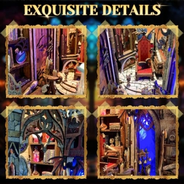 Doviden DIY Miniature Book Nook Kit with Light for Adults