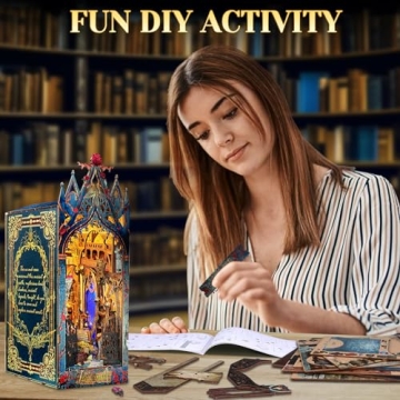 Doviden DIY Miniature Book Nook Kit with Light for Adults
