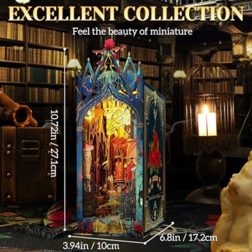 Doviden DIY Miniature Book Nook Kit with Light for Adults