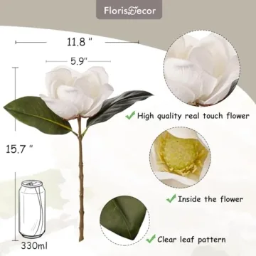 Luxurious Faux Magnolia Flowers for Elegant Home Decor