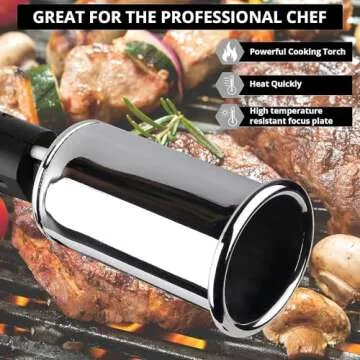 Sondiko Powerful Grill & Cooking Propane Torch L8010, Sous Vide, Campfire Starter, Adjustable Wood Torch Burner for Searing Steak, BBQ, Welding(Black, Grey) Propane Tank Not Included