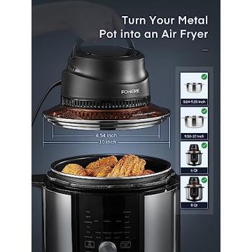 Air Fryer Lid for Instant Pot 6Qt/8Qt Innovative Kitchen Accessory