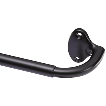 Amazon Basics Easy to Install Adjustable Room Darkening Blackout Curtain Rod - Wraps Around, Blocks ...