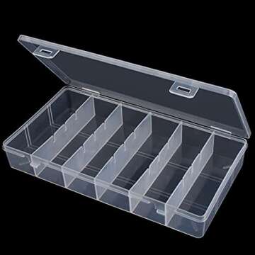 BAGTeck clear visible plastic storage box cosmetic tools storage box makeup tools fishing tackle accessory box organizer jewelry screws hardware accessories organizer box (2Pack)