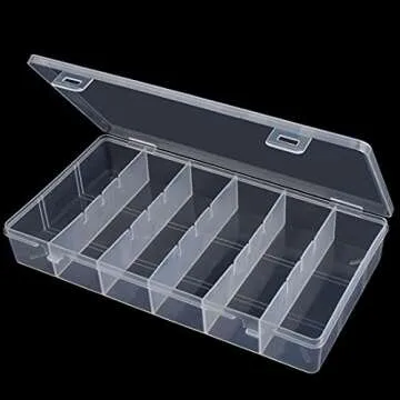 BAGTeck clear visible plastic storage box cosmetic tools storage box makeup tools fishing tackle accessory box organizer jewelry screws hardware accessories organizer box (2Pack)