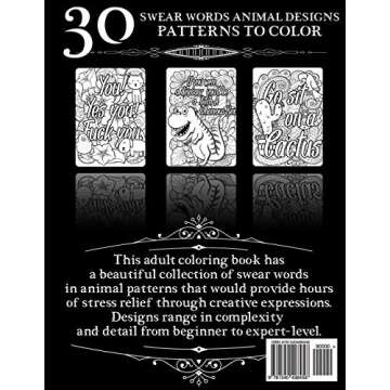 Coloring Books for Adults Relaxation: Swear Word Animal Designs: Sweary Book, Swear Word Coloring Bo...