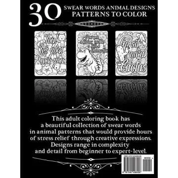 Coloring Books for Adults Relaxation: Swear Word Animal Designs: Sweary Book, Swear Word Coloring Bo...