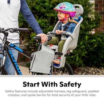 Schwinn Deluxe Bike Child Carrier, Rear Mounted Bike Seat for Adult Bike, Quick-Release Harness, Leg...