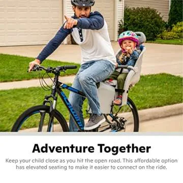 Schwinn Deluxe Bike Child Carrier, Rear Mounted Bike Seat for Adult Bike, Quick-Release Harness, Leg Restraints, Spoke Guard, Headrest & Padded Crossbar, Grey