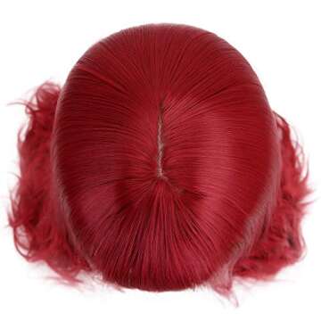 STYLER Long Red Synthetic Wig with Bangs - Natural Long Wavy Cosplay Wigs for Women Halloween Christmas 30" (Red)