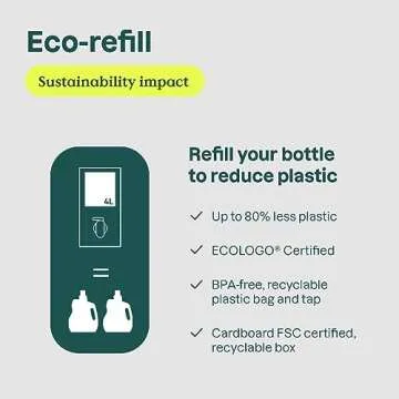 ATTITUDE Liquid Laundry Detergent, EWG Verified Laundry Soap, HE Compatible, Vegan and Plant Based Products, Cruelty-Free, Unscented, Bulk Refill, 160 Loads, 135.26 Fl Oz