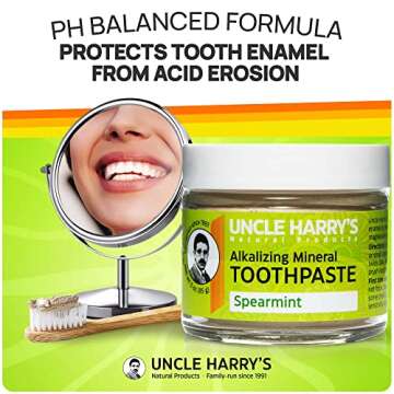 Uncle Harry's Spearmint Remineralizing Toothpaste | Natural Whitening Toothpaste Freshens Breath & P...