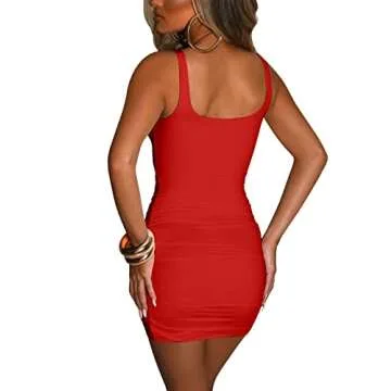 Kaximil Women's Sexy Bodycon Cut Out Mini Dress - Red