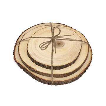 Lipper International Acacia Wood Slab Serving Board With Bark for Cheese, Crackers, and Hors D'oeuvr...