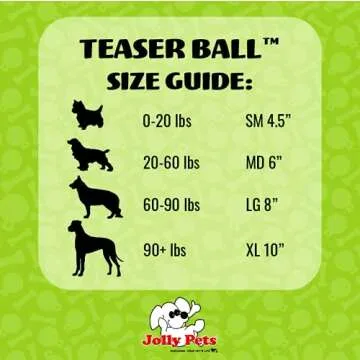 Jolly Pets Teaser Ball Dog Toy, Large/8 Inches, Blue, Model Number: 1508 BL