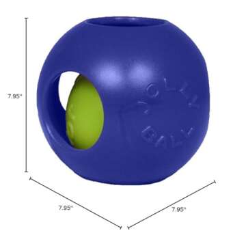 Jolly Pets Teaser Ball Dog Toy, Large/8 Inches, Blue, Model Number: 1508 BL