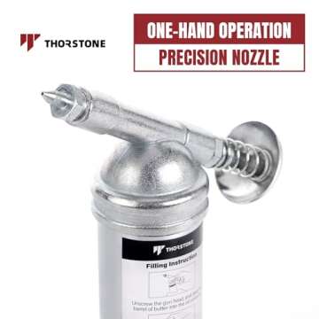 Thorstone Bicycle Push-Type Mini Grease Gun | One Handed Operation | Needle Nozzle Easily Grease Small Fittings