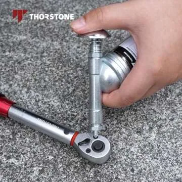 Thorstone Bicycle Push-Type Mini Grease Gun | One Handed Operation | Needle Nozzle Easily Grease Small Fittings