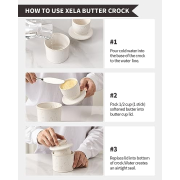 XELA Butter Keeper Crock for Soft Spreadable Butter