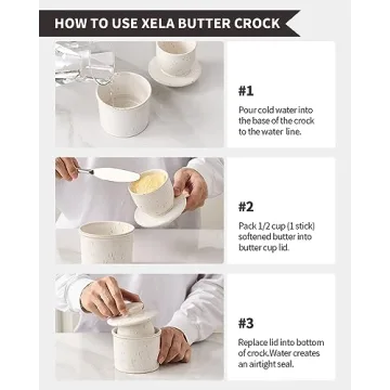 XELA Butter Keeper Crock for Soft Spreadable Butter