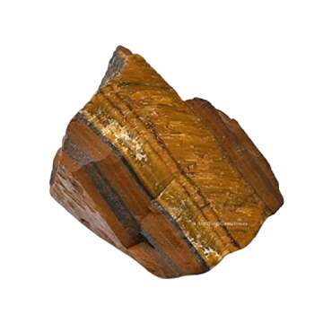 2 Pieces Tiger Eye Raw Crystals and Healing Stones, Natural Rocks for Tumbling and DIY Raw Stones an...