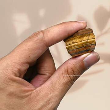 2 Pieces Tiger Eye Raw Crystals and Healing Stones, Natural Rocks for Tumbling and DIY Raw Stones and Crystals