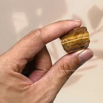 2 Pieces Tiger Eye Raw Crystals and Healing Stones, Natural Rocks for Tumbling and DIY Raw Stones and Crystals