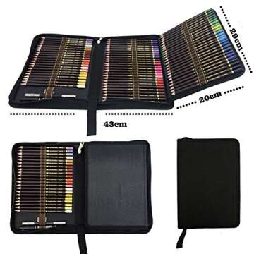 72 Colored Pencils Professional Drawing Pencils Art Set with Premium Black Zipper Case for Adults or...