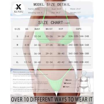 XUNYU Thong Bikini Sets for Women - Brazilian Micro String Bikinis Sexy Two Piece Swimsuit Triangle Top Halter Bathing Suits