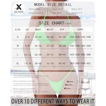 XUNYU Thong Bikini Sets for Women - Brazilian Micro String Bikinis Sexy Two Piece Swimsuit Triangle Top Halter Bathing Suits