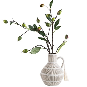 Vellon White Rustic Ceramic Vase - 8.1" Charming Decor