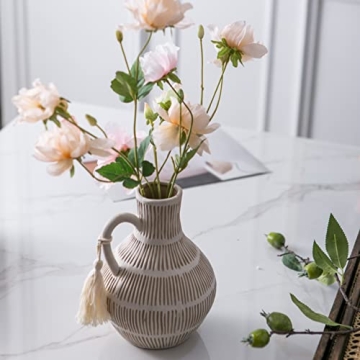 Vellon White Rustic Ceramic Vase - 8.1" Charming Decor
