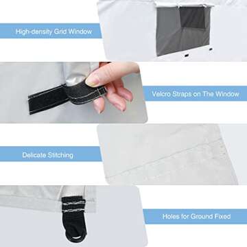 REDCAMP 10x10ft Pop Up Canopy Sidewall with Window, 3 Packs Tent Walls Only, White/Silver (3 Sidewalls Only, Canopy Tent NOT Included)