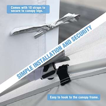 REDCAMP 10x10ft Pop Up Canopy Sidewall with Window, 3 Packs Tent Walls Only, White/Silver (3 Sidewalls Only, Canopy Tent NOT Included)