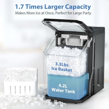 Aeitto Nugget Ice Maker with Rapid 5 Min Ice Release