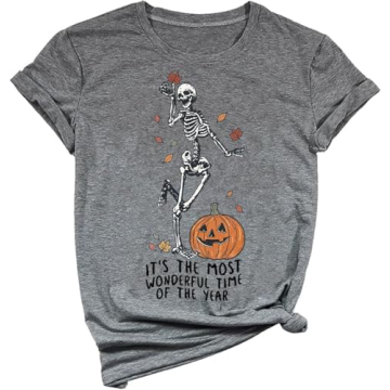Cute Autumn Graphic Tees - Halloween Pumpkin Shirts for Women