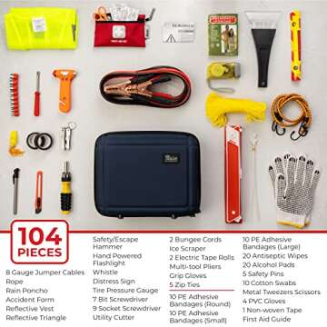 Thrive Emergency Car Kits for Vehicles - Roadside Emergency Car Kit (104 Pieces) - Car Kits for Emer...
