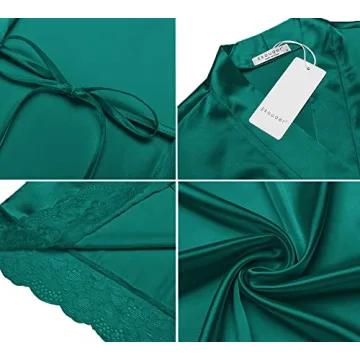 Ekouaer Satin Robes for Women Elegant Silk Bathrobe