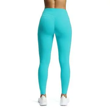 Aoxjox High Waisted Workout Leggings for Women Scrunch Tummy Control Luna Buttery Soft Yoga Pants 26" (Cascade Blue, XX-Small)