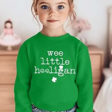 HEBBE St Patricks Day Sweatshirt Kids Lucky Charms Graphic Sweater For Girl Funny Irish Toddler Shir...